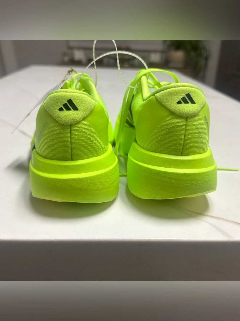 New Adidas Adizero Evo SL Running Shoes Lucid Lemon Black Womens Size 5.5 JR5839